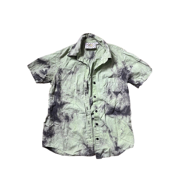 Big Bud Women's Short Sleeve Tie-Dyed Button-Up, Extra small