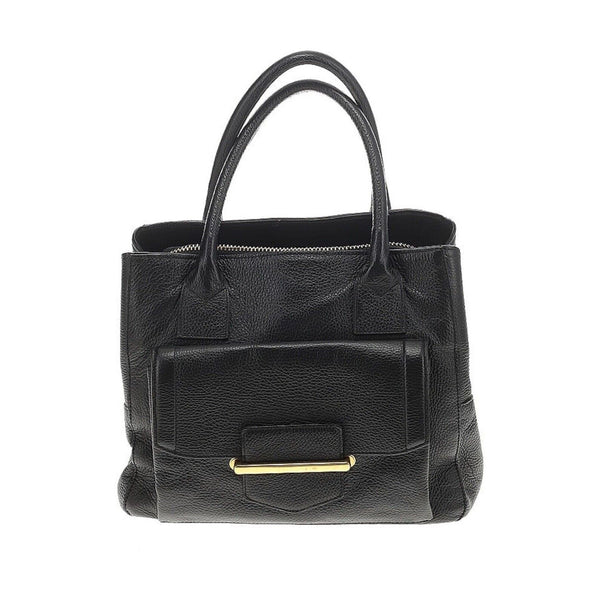 Miriade Top Handle Satchel Black Leather Tote Bag Made In Italy Gold Zippers