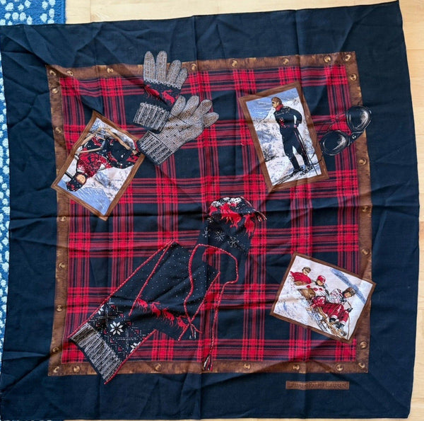 NWT Ralph Lauren Red Tartan Plaid Wool Scarf – Lightweight Winter Accessory