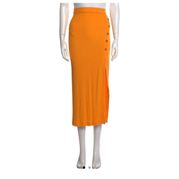 NWT ALIX NYC Fordham Skirt With Slit And Side Button Details in Marigold M 🔥