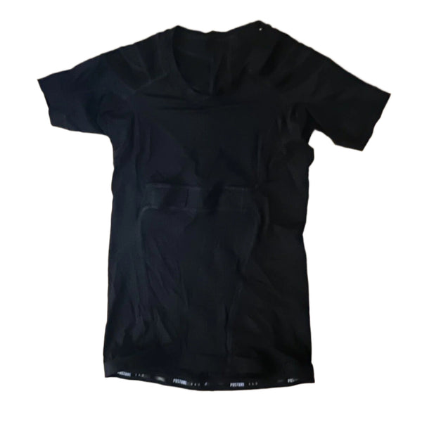 Posture 360 Women's Posturewear Black V Neck Short Sleeve Shirt Medium
