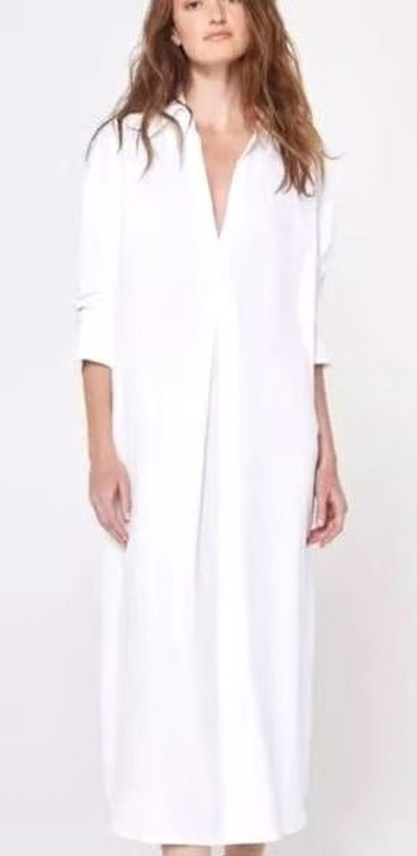 ONA Women's 'Tropez II' Oversized Shirt Dress – White – Size Medium/Large