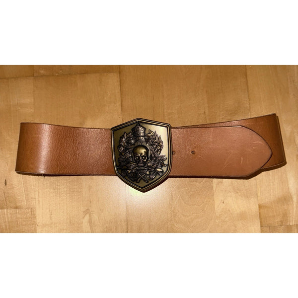 Rugby Ralph Lauren Brass Buckle Skull Corset Wide Belt M