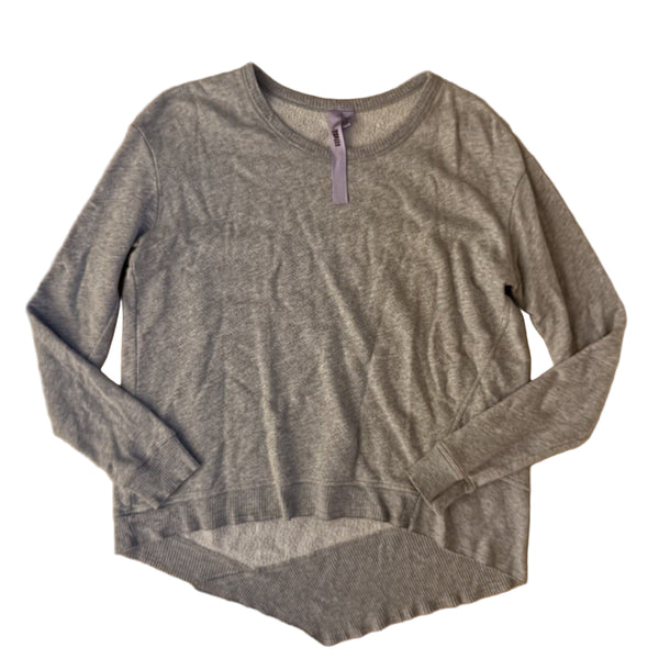 Wilt Women’s 100% Cotton Tie-Back Long Sleeve Pullover Sweatshirt – Gray, XS