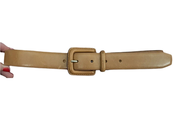 Lauren Ralph Lauren Tan Brown Leather Covered Equestrian Belt M