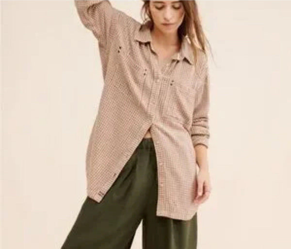 NWT Free People We The Free Women’s Freddie Oversized Menswear Shirt XS Multicolor