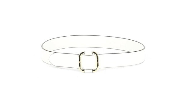 Ralph Lauren Leather Slide-Buckle Belt – Spring White – Gold Hardware – Small
