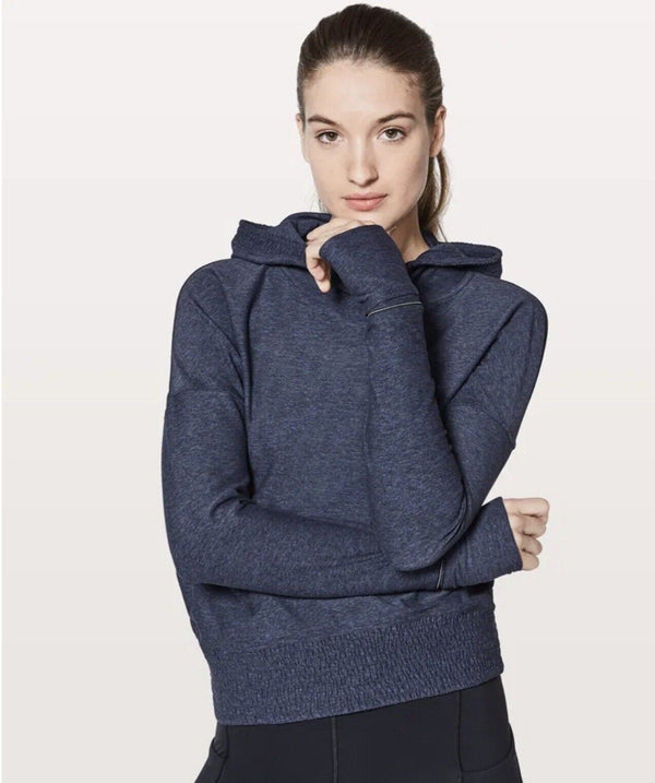 Lululemon Lead The Pack Grey Covered Thumb Holes Hoodie 6