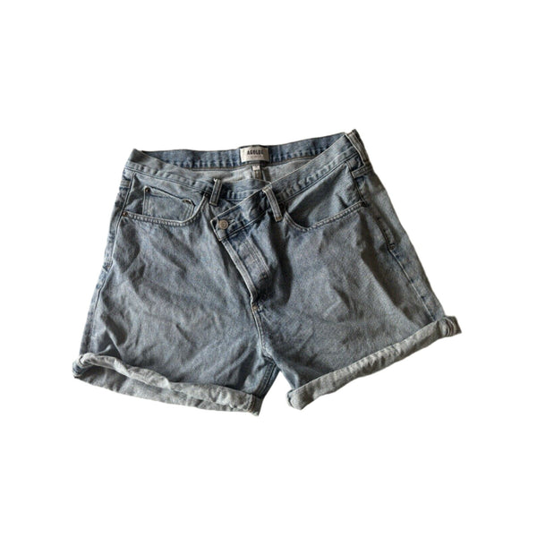 Agolde Crossover Criss Cross Denim Jean Short Blue US 30💙