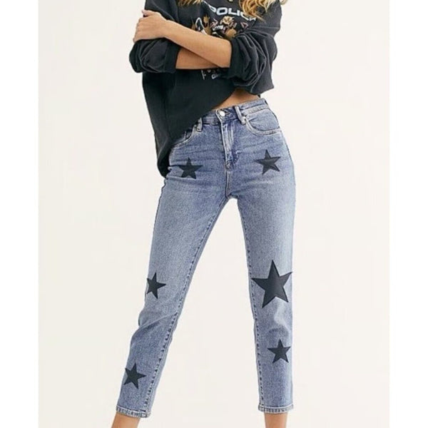 BLANK NYC Women's Star Patch Crop rocker Jeans Size 26