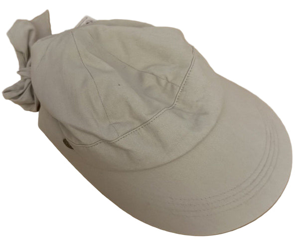 NWT Scala Women’s Grey Tan Wide Baseball Hat – Tie Back, SPF 50