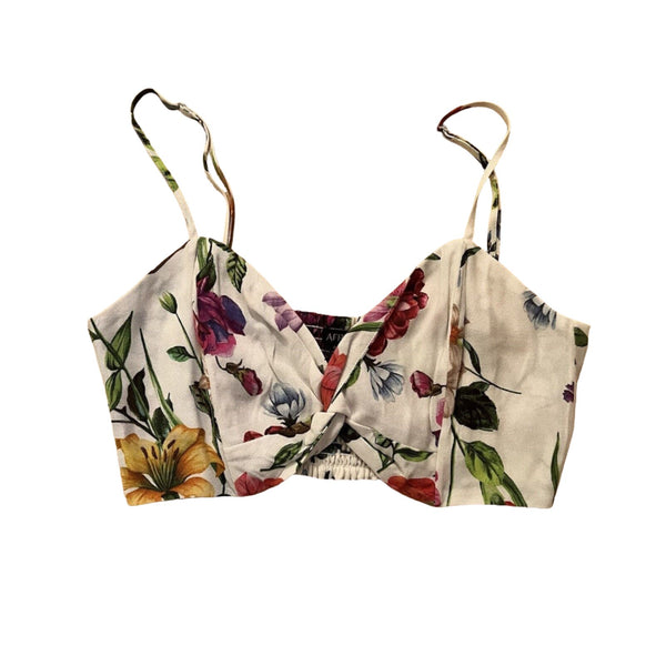 Afrm White Floral Crop Top Corset Medium