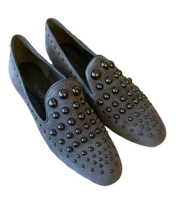 NWT Donald J Pliner Rehbel 2 Gray Suede Loafers with Pewter Studs – Size 6.5