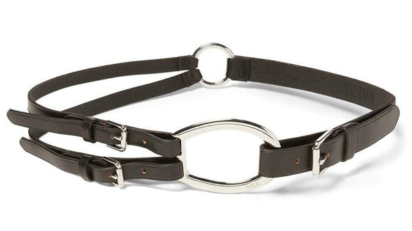 Lauren Ralph Lauren Black Leather Tri Strap Horse Bit Belt - Large