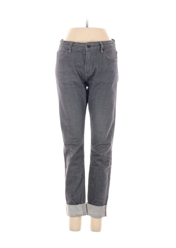 Doublewood Project Women's Jeans, Grey Japanese Selvedge Straight Leg Denim, Size 26