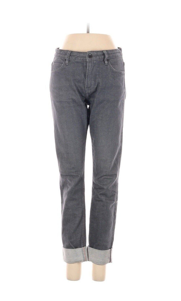 Doublewood Women's Project Jeans - Grey Japanese Selvedge Straight Leg Denim, Size 26