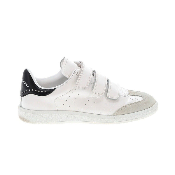 Isabel Marant Women’s Vintage Beth Leather Sneakers – White & Black, 3 Straps, EU 36