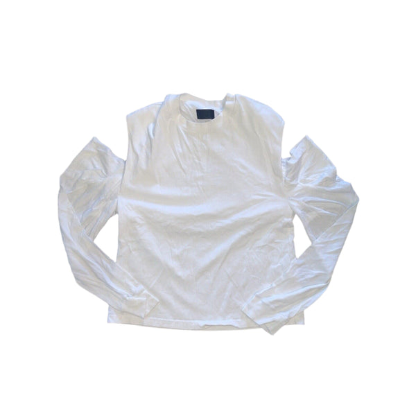 RTA Women's Capucine Slouching Cold Shoulder T-Shirt, White, Cotton, Medium