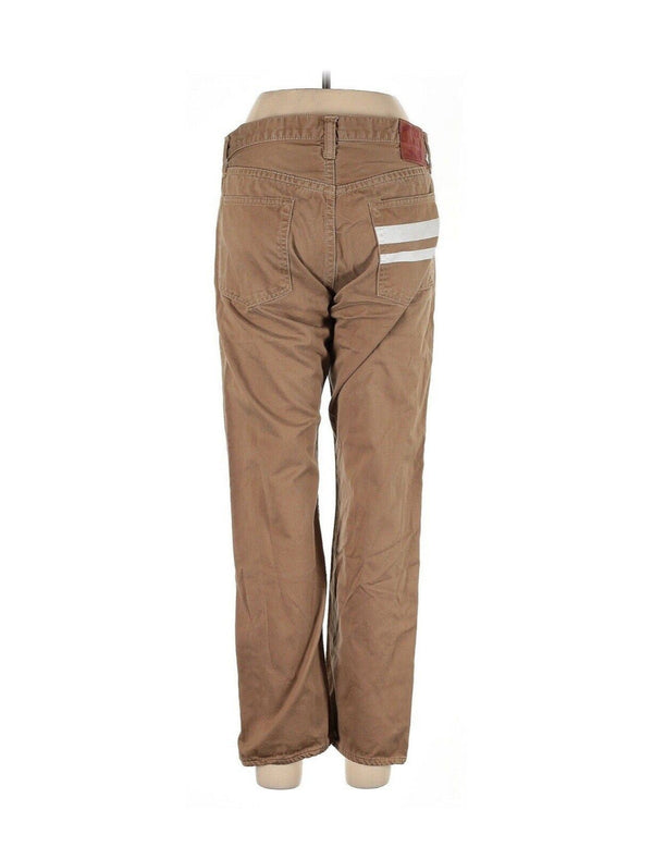 Momotaro Men's Loose Fit Brooklyn Trousers - Striped Khaki Pants with Pockets, Size 33 - Made in Japan