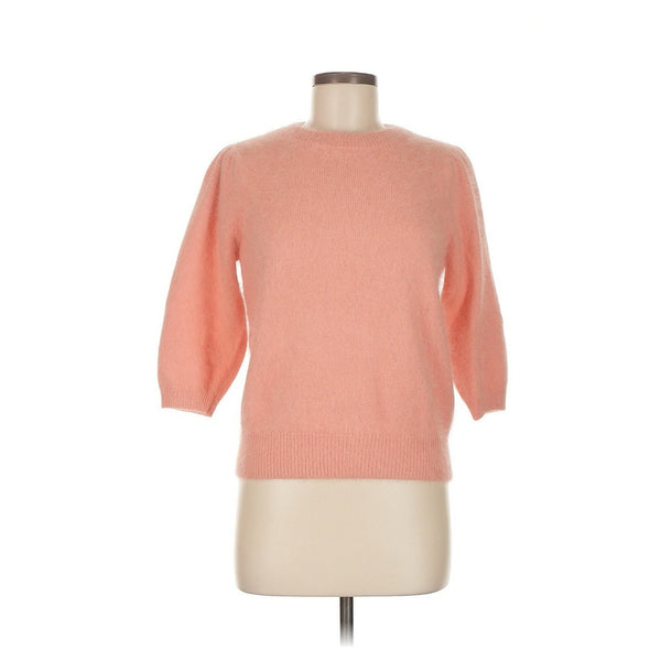 Petite Mendigote Women's Angora Pink 3/4 Sleeve Open Back Sweater Size Medium