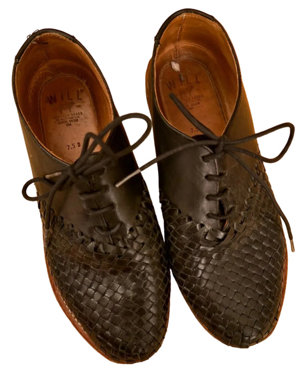 Will Leather Goods Black Woven Oxfords ANTHROPOLOGIE Shoes Sz 6.5 Stivali Maku Oxford Ballet Flats | Anthropologie main image 4