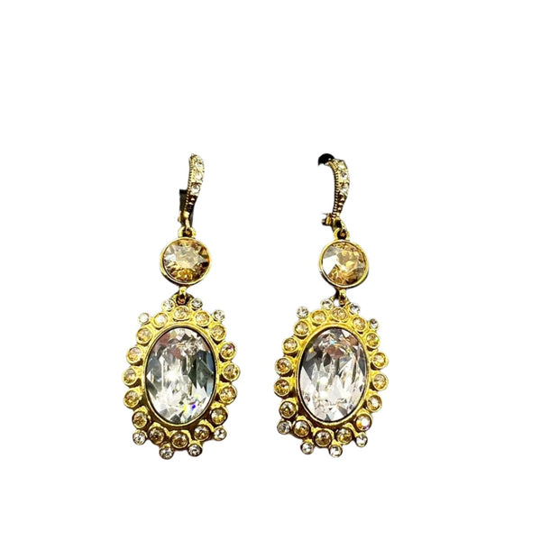 Givenchy Women's Rhinestone Drop Earrings - Crystal Gold Branded