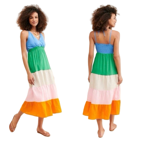 Anthropologie Women's Vilagallo Kelly Colorblock Maxi Dress Size 42 (US 12)
