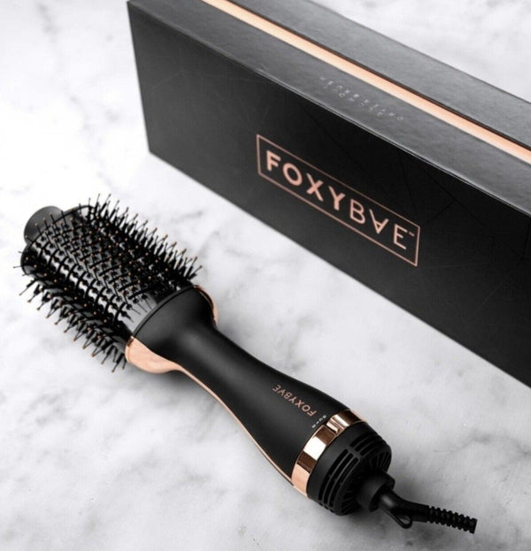 FoxyBae All Ages Rose Gold Blowout Dryer Brush - Professional Salon Grade All-In-One