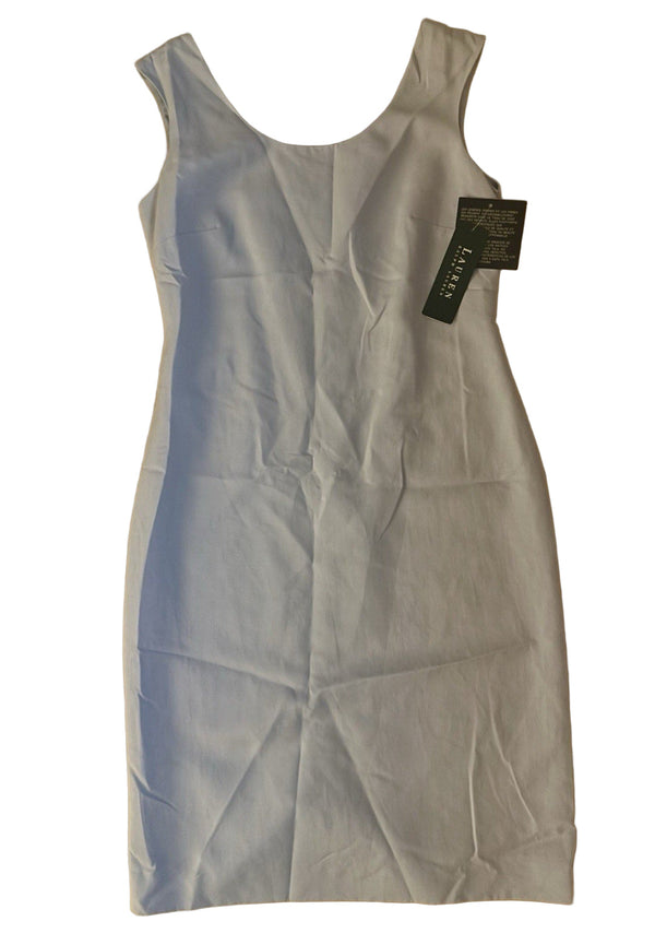 NWT VTG Lauren Ralph Lauren Women’s Baby Blue Silk Cotton Shift Dress – Size 8