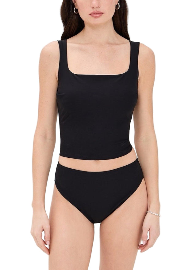 NWT Stylest Women’s Dreamsculpt Tankini Swimsuit Top – Black, Size Medium