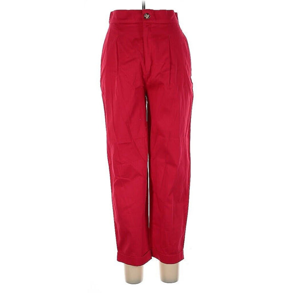 NWT Na Nin Women's Red Oliver French Twist Cuffed Cotton Pants, Size Large