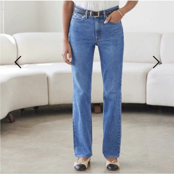 AYR Jeans 27 Short 27S Blue The LaLa High Rise Straight Leg 90s