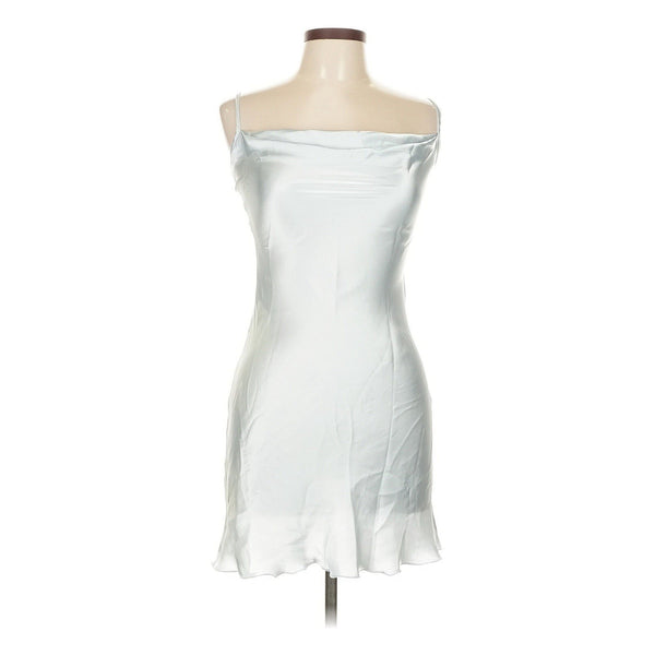 Bebe Women’s White Satin Draped Mini Dress – Size Large