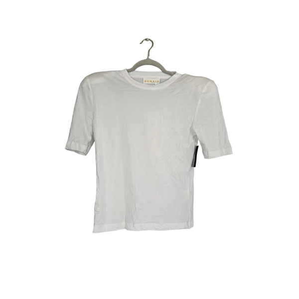 Remain Birger Christensen Women's Xenia O-Neck Padded Shoulder Tee – Size 40 (US 8)