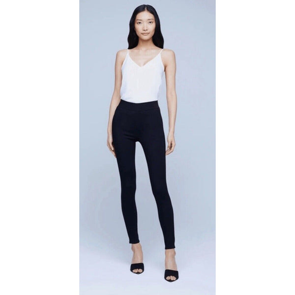 L’AGENCE Black Rochelle High Rise Pull On Slim Fit Jeans Black Size M