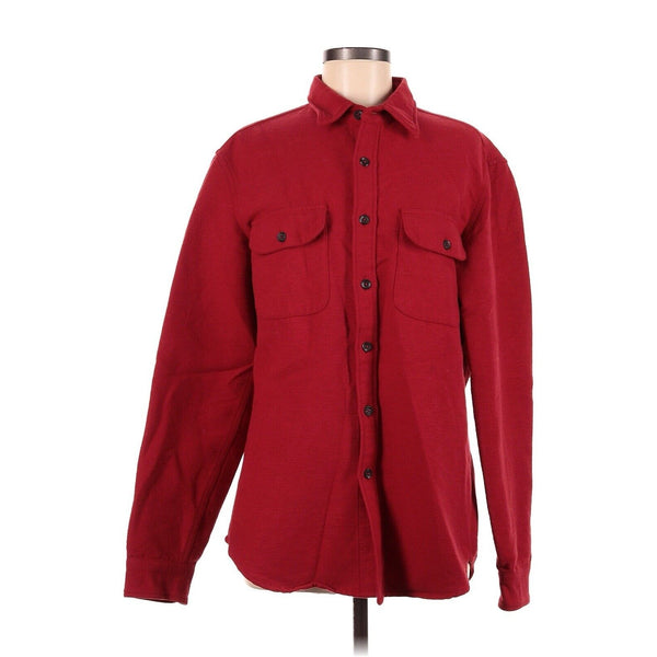 J. Crew Wallace & Barnes Men's Chamois Heavy Cotton Work Shirt, Bold Red, Size Medium