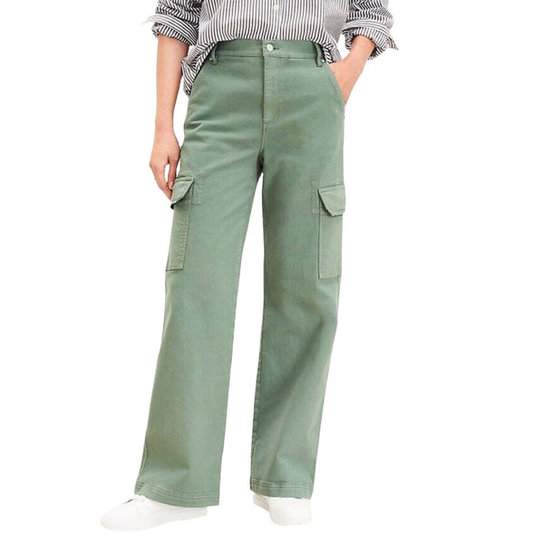 Ann Taylor Women's Loft High Rise Wide Leg Utility Jeans - Army Green Mountain Rosemary, Size 6