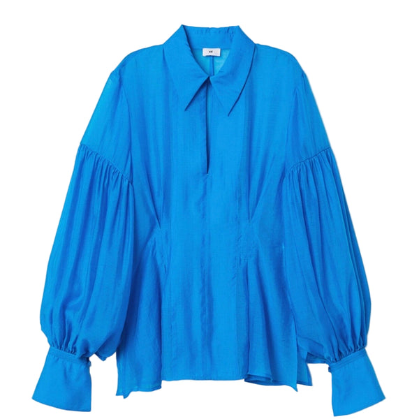 H&M Women’s Blue Puff Sleeve Flowy Blouse | Size 6