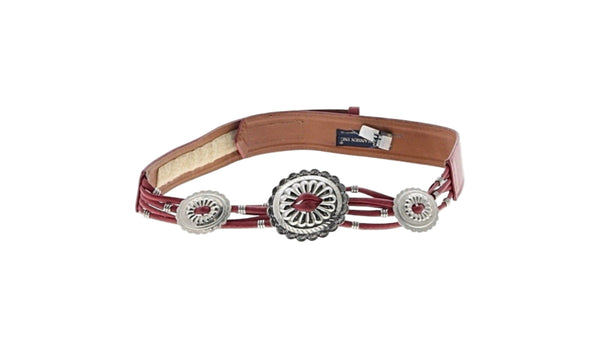 Vintage 80s Ginnie Johansen Dallas Red Leather Western Concho Belt – Made in USA