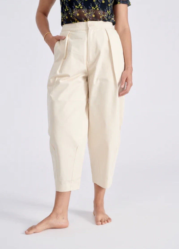 VTG Ralph Lauren Black Label Women's Silk Balloon Cropped Pants Western Minimalist - White, Size 12