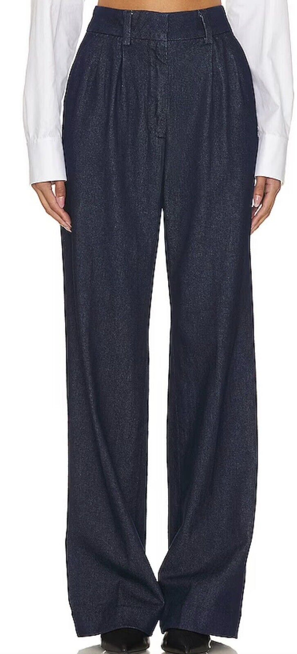 NWT Vienna Women's  Favorite Daughter Vienna Wide Leg Pants - Dark Denim Blue, Size 18