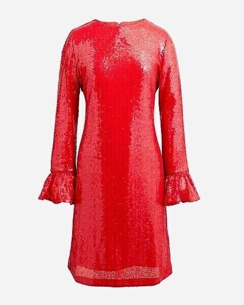 NEW J. Crew Collection Winter Garden Sequin Dress in Holiday Red 12