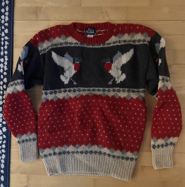 VTG Woolrich Classic Duck Ralph Geese Hunting Equestrian Lauren Wool Sweater L