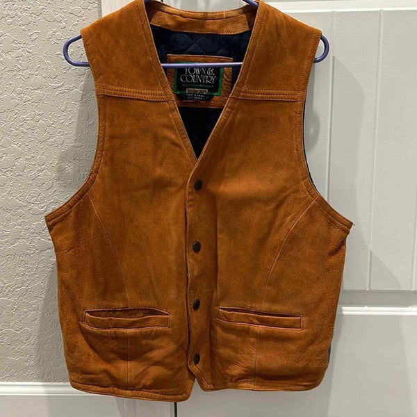 Town country Genuine Leather Vest plaid soft equestrian southwestern cowboy