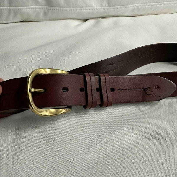 Ralph Lauren Brown Leather Belt Gold Hardware equestrian western preppy medium