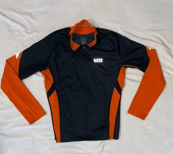 Gore Men’s Running Wear Wind stopper Jacket Black And Orange