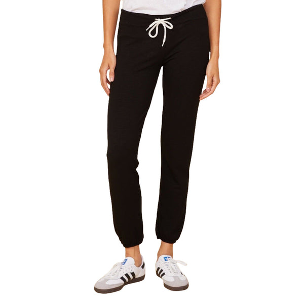 Monrow Women's Super Soft Joggers Sweatpants, Zipper Back Pocket - Black, Size M