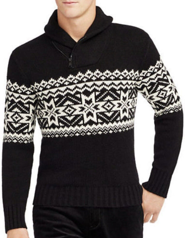 Polo Ralph Lauren Men's Cashmere Angora rabbit Hair Blend Holiday Equestrian Sweater M