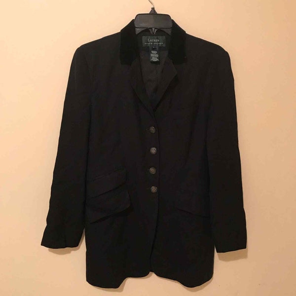 Lauren Ralph Lauren Black Wool velvet Equestrian horse buttons riding Jacket 6