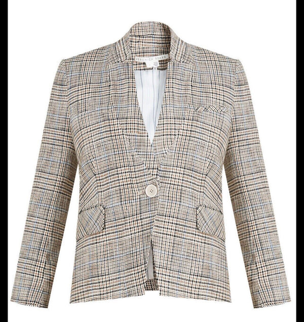 VERONICA BEARD Dickey Jacket Orchid Brown Blue Tweed Womens Blazer 8